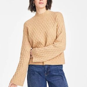 On 34th Women's Textured Mock-Neck Sweater